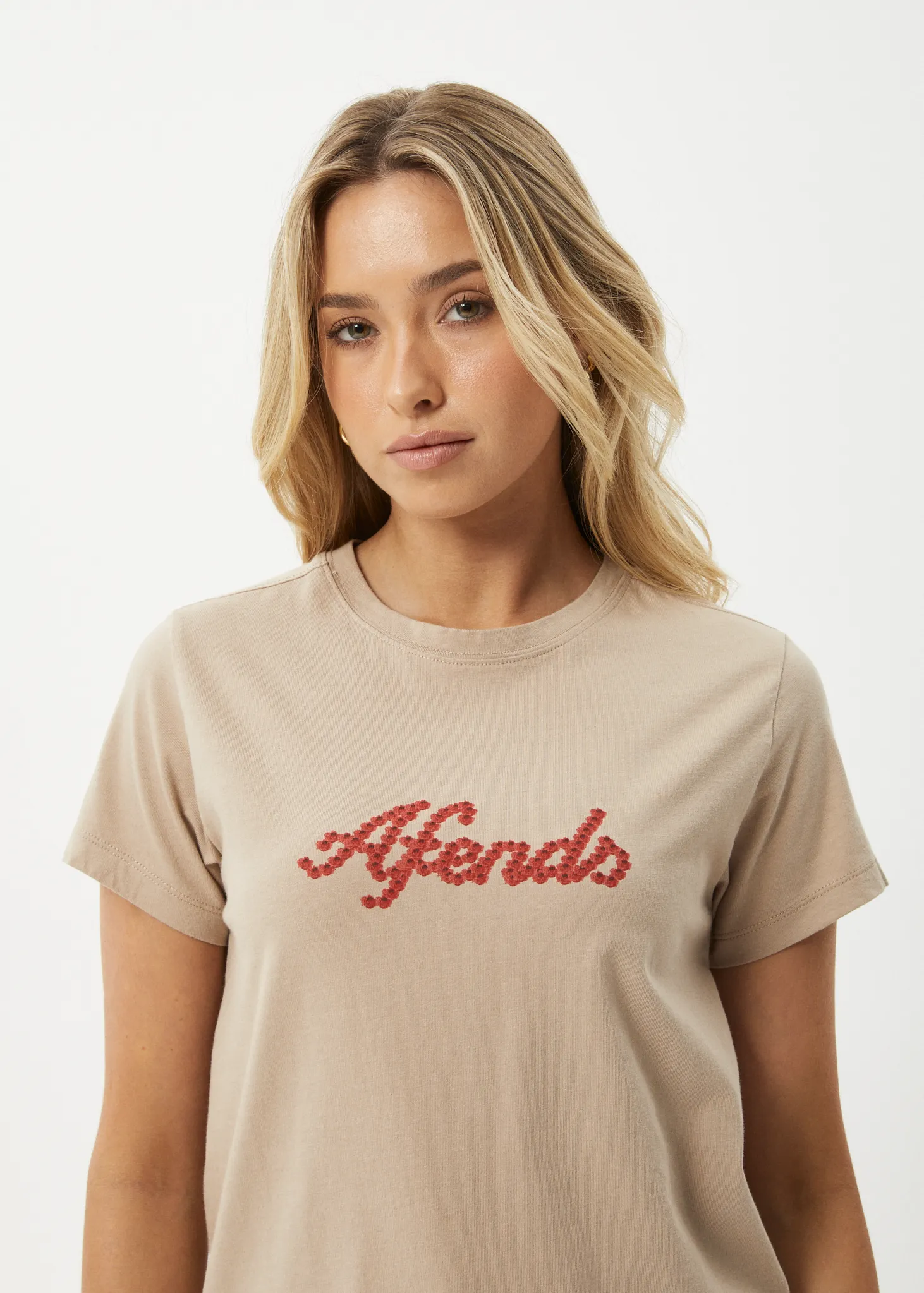 AFENDS Womens Garden Buds - Classic T-Shirt - Taupe