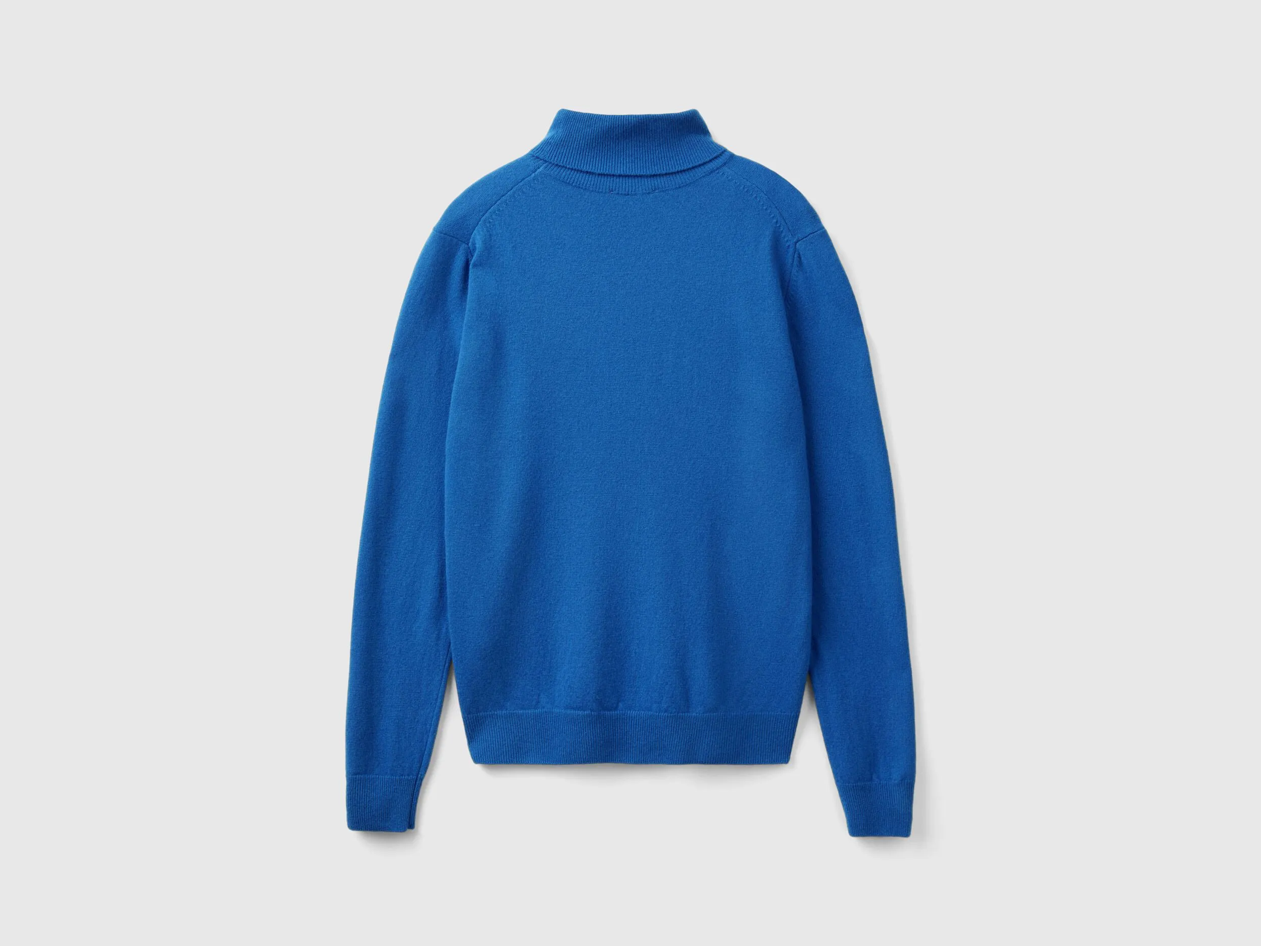 Air force blue turtleneck in pure Merino wool - Air Force Blue | Benetton