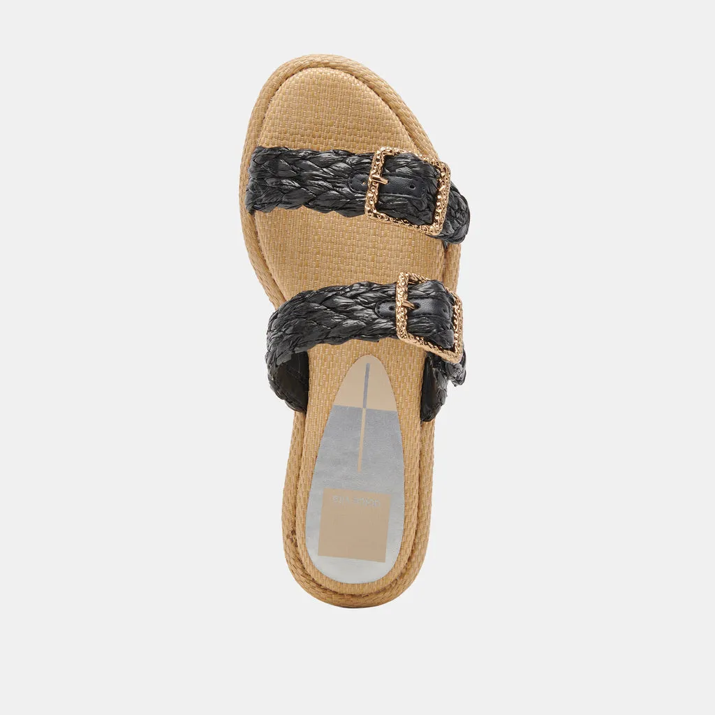 ALAINA SANDALS ONYX RAFFIA– Dolce Vita 6967323557954