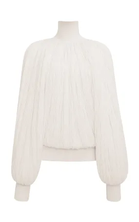 ALAÏA Fringed Yarn Knit Merino Wool Top