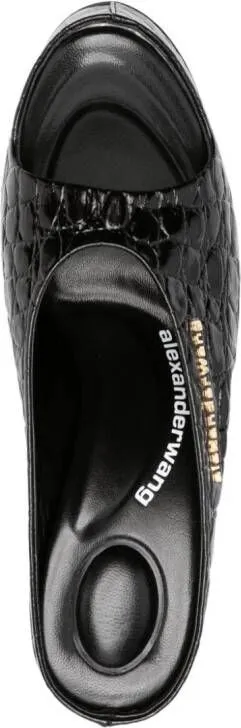 Alexander Wang 150mm crocodile-effect sandals Black