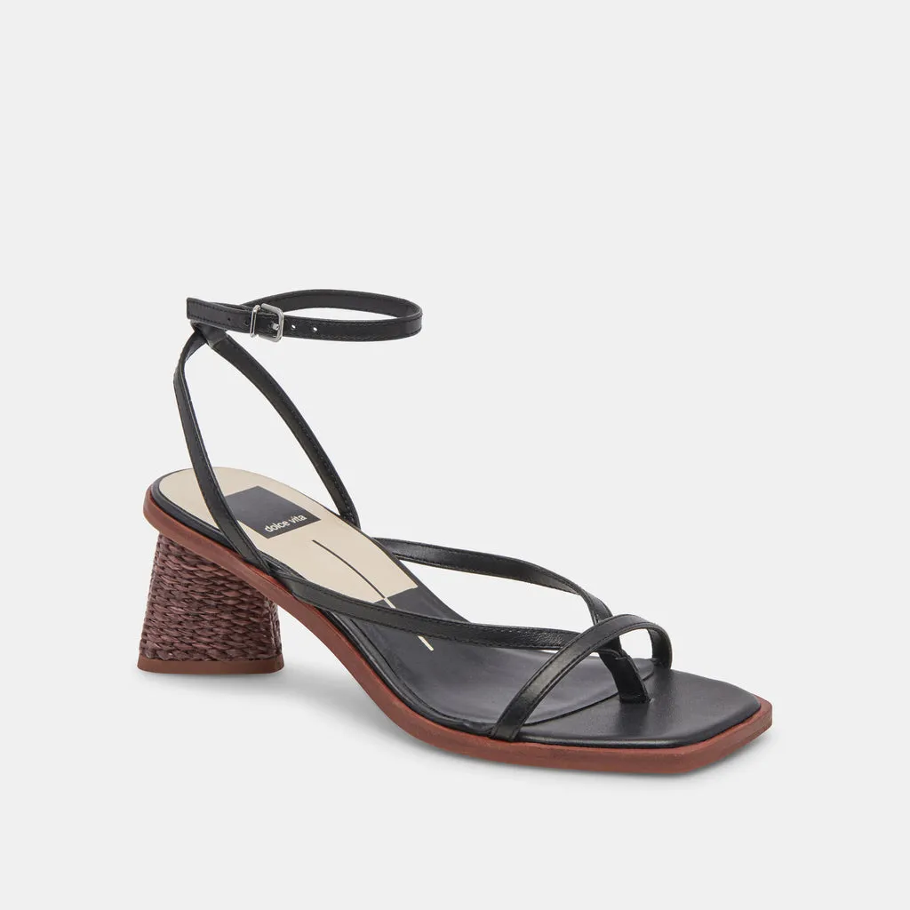 BANITA SANDALS BLACK LEATHER– Dolce Vita 6892703711298