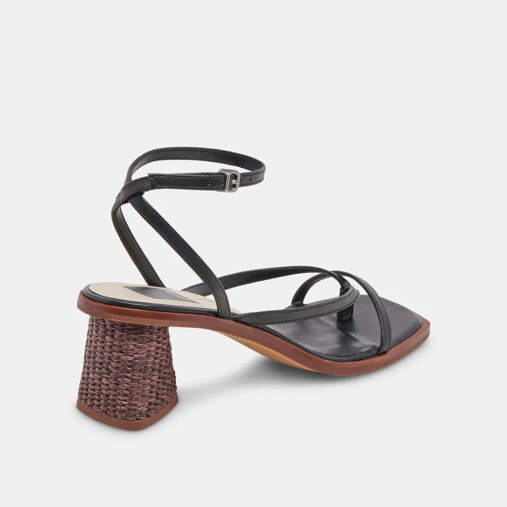 BANITA SANDALS BLACK LEATHER– Dolce Vita 6892703711298