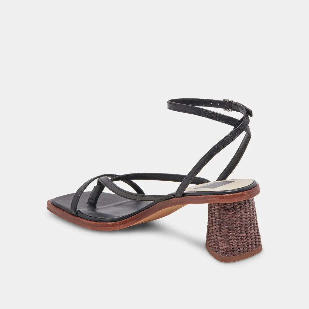 BANITA SANDALS BLACK LEATHER– Dolce Vita 6892703711298