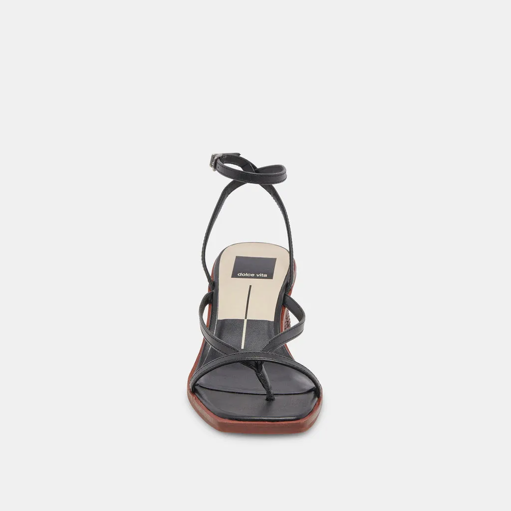 BANITA SANDALS BLACK LEATHER– Dolce Vita 6892703711298