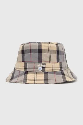 Barbour cotton hat Tartan Bucket Hat beige color MHA0618