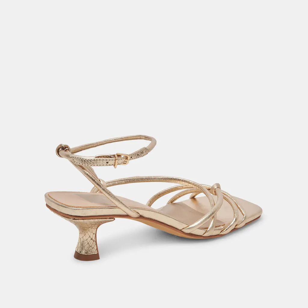 BEV HEELS GOLD METALLIC LEATHER– Dolce Vita 6940809068610