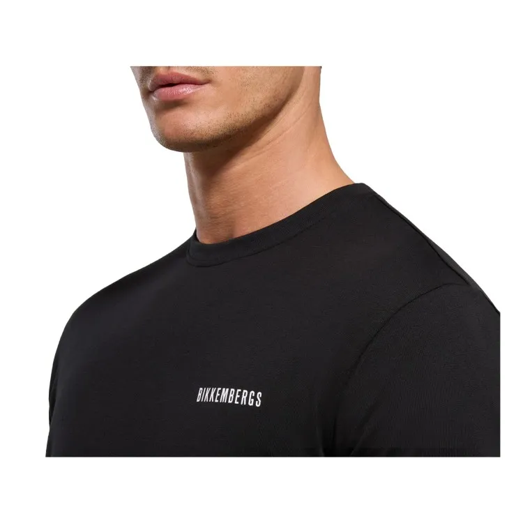 Bikkembergs VERTICAL STRIPERS  T-Shirt Maniche Corte In Cotone Nero