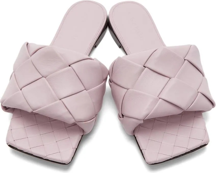 Bottega Veneta Pink Intrecciato 'The Lido' Sandals