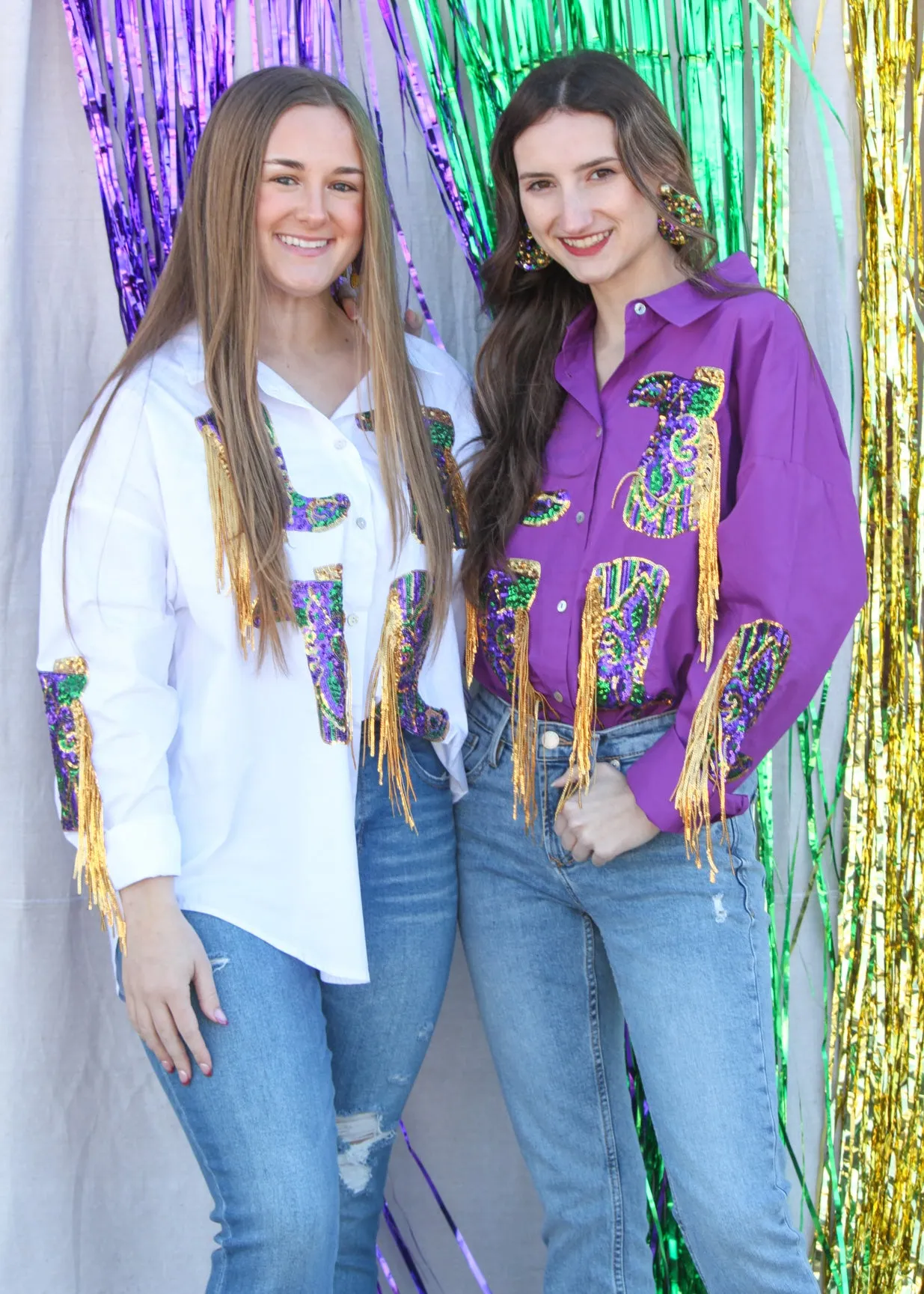 Button Down Fringed Boot Top