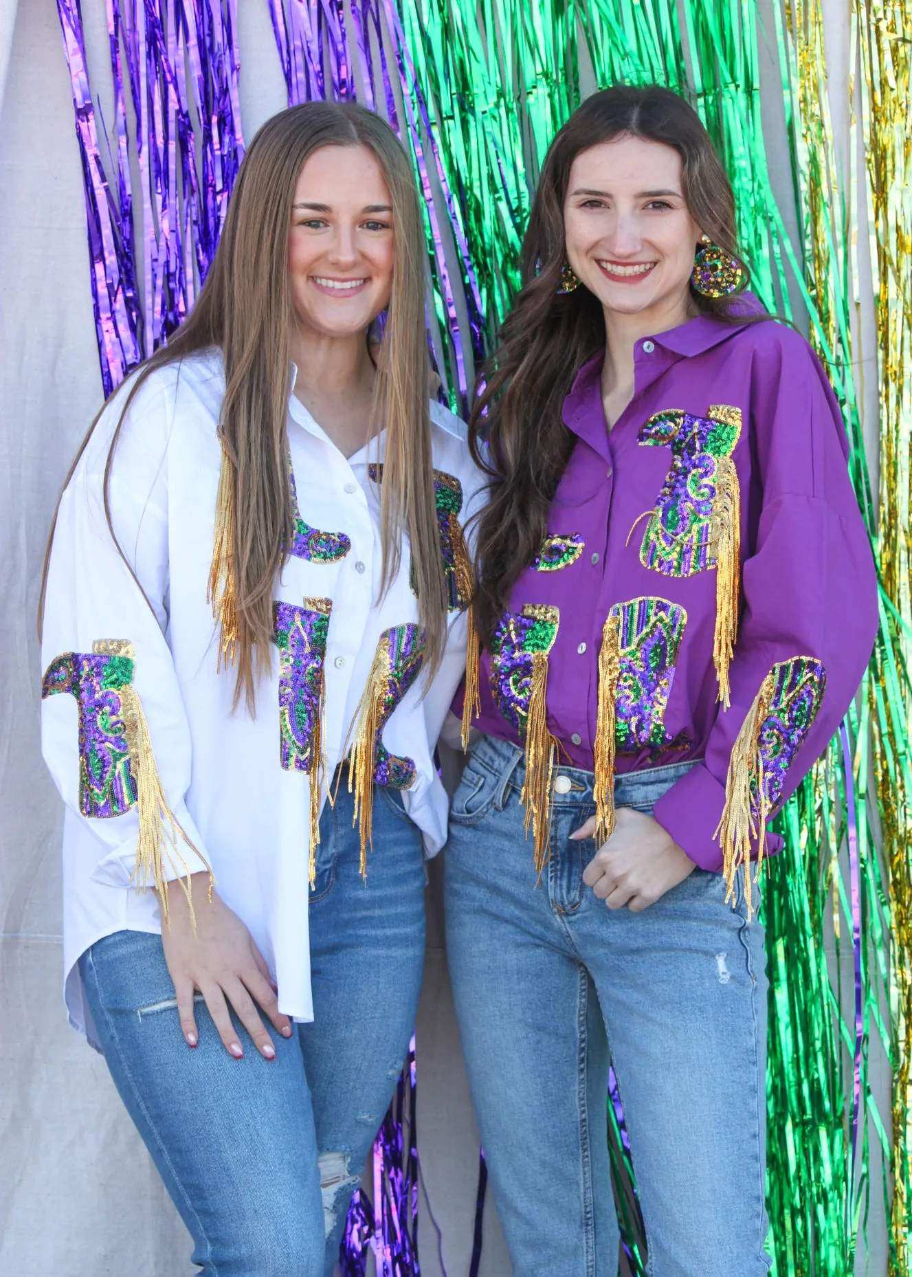 Button Down Fringed Boot Top