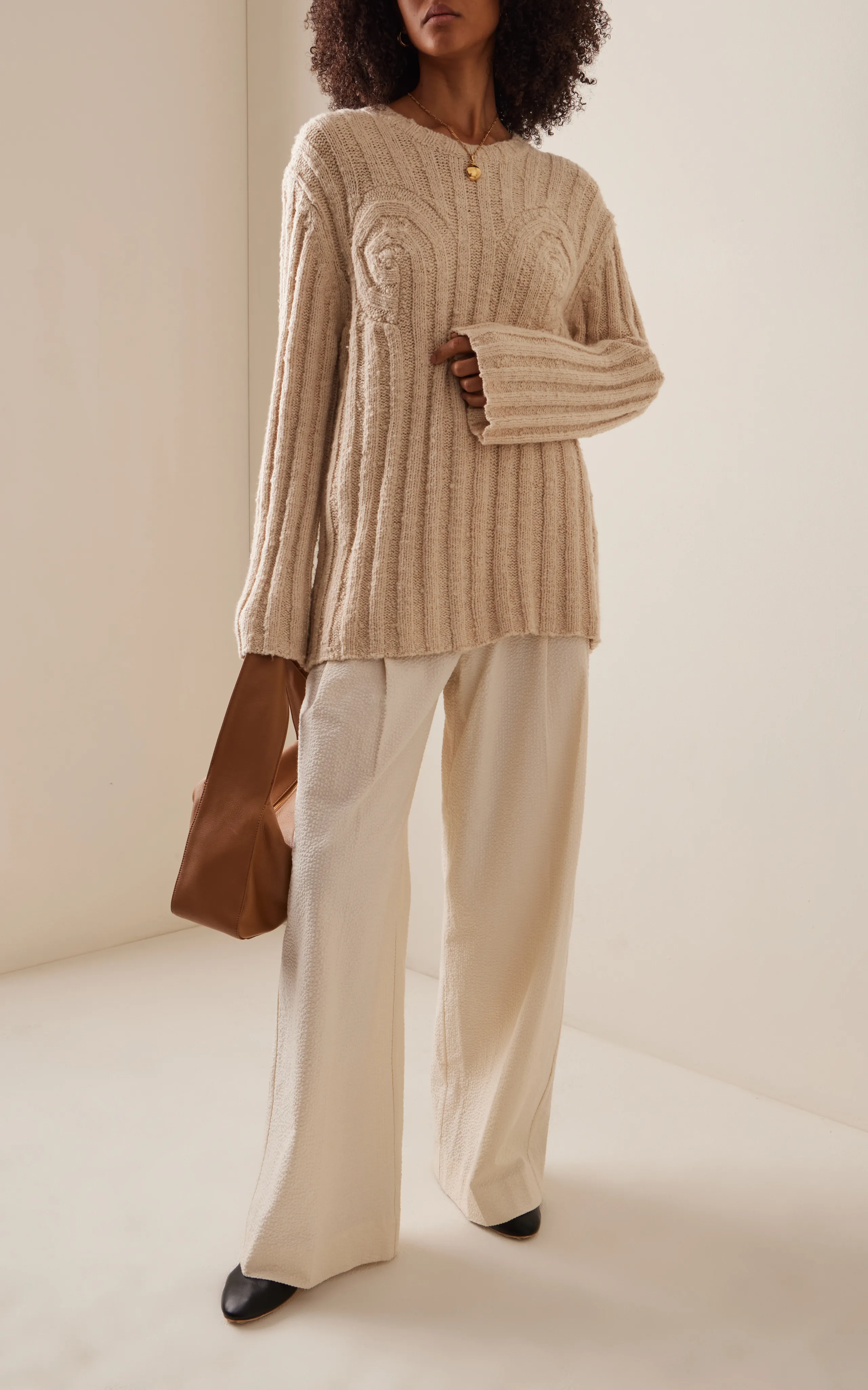 By Malene Birger Ribbed-Knit Stretch-Wool Sweater