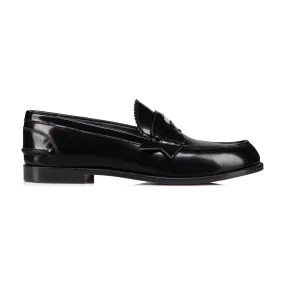 CHRISTIAN LOUBOUTIN Penny Donna Calf Leather Abrasivato Loafers - Black