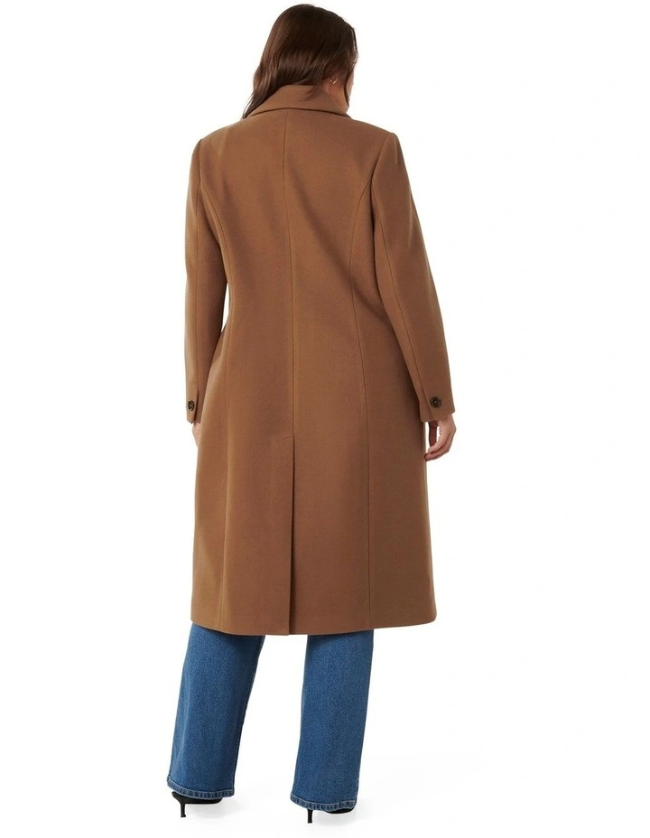 Claudia Double-Breasted Coat in Camel