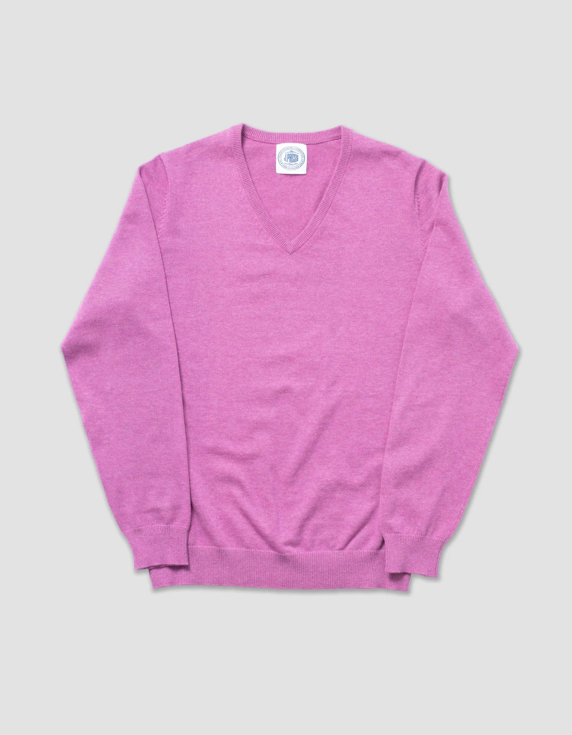 COTTON CASHMERE V-NECK SWEATER - PURPLE