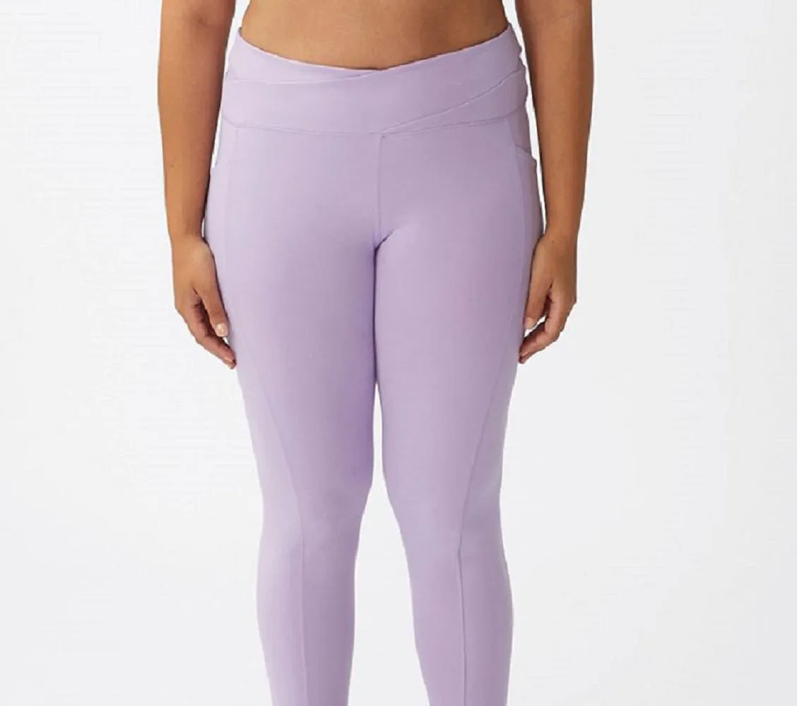 COTTON ON Women's Active Ultra Soft Cross Over Full Length Tight Pants Purple Size 12W