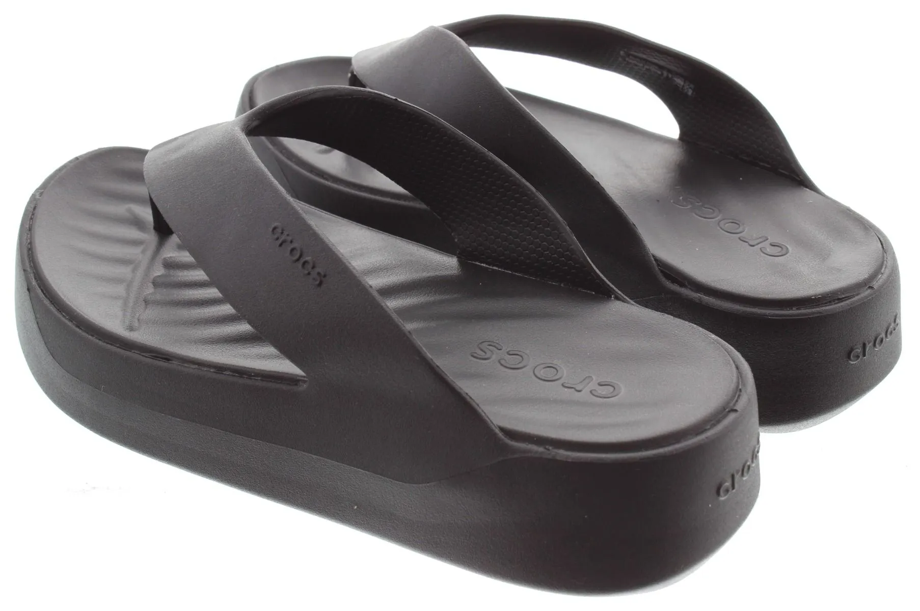 CROCS Ladies Getaway Toe Post Sandals In Black