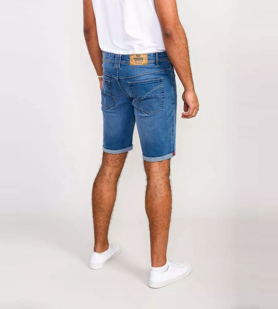 D555 Mens Blue Stretch Denim Shorts (SUFFOLK)