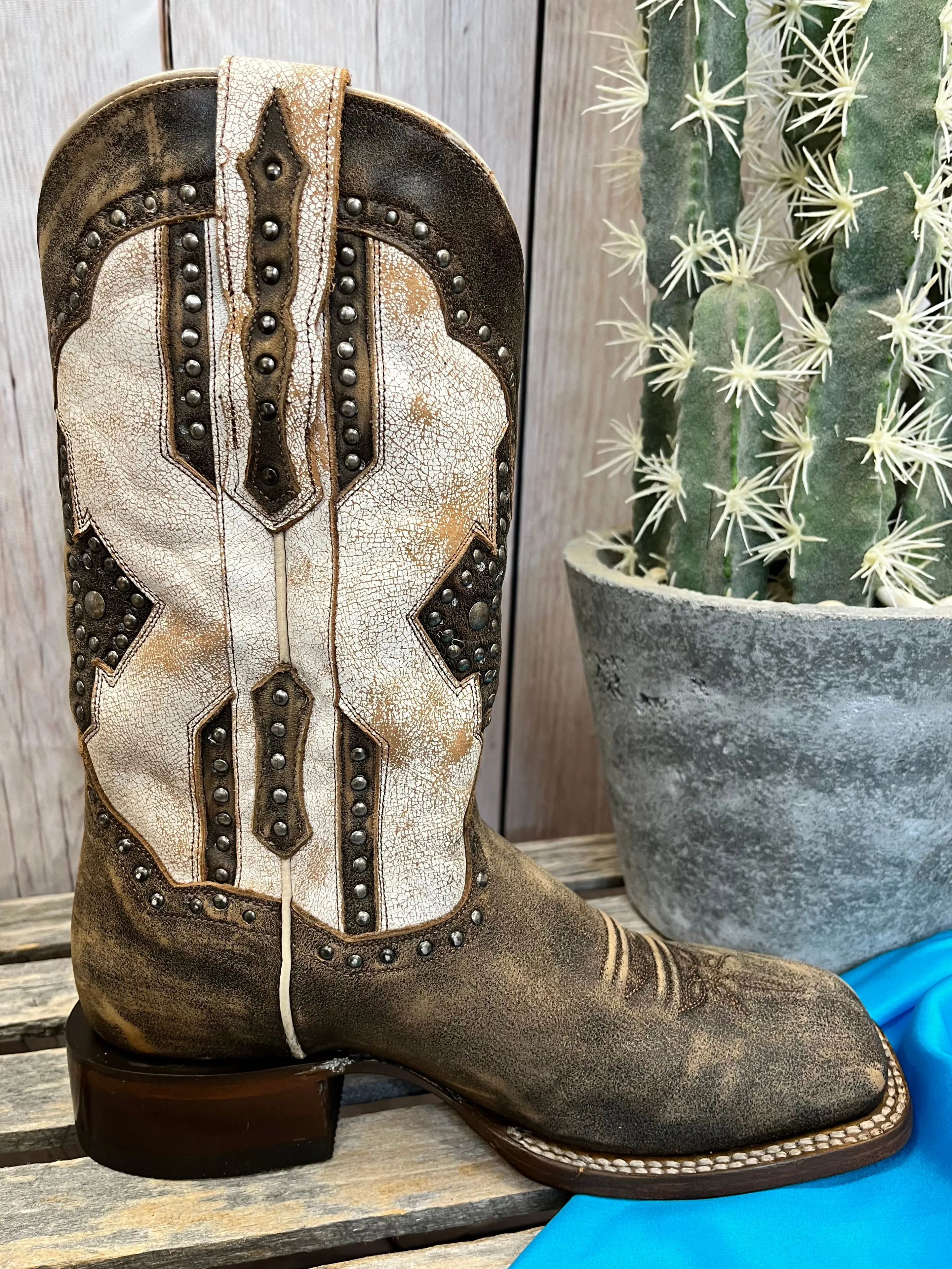 Dan Post Women's Darby Brown & Bone Square Toe Cowgirl Boots DP4984