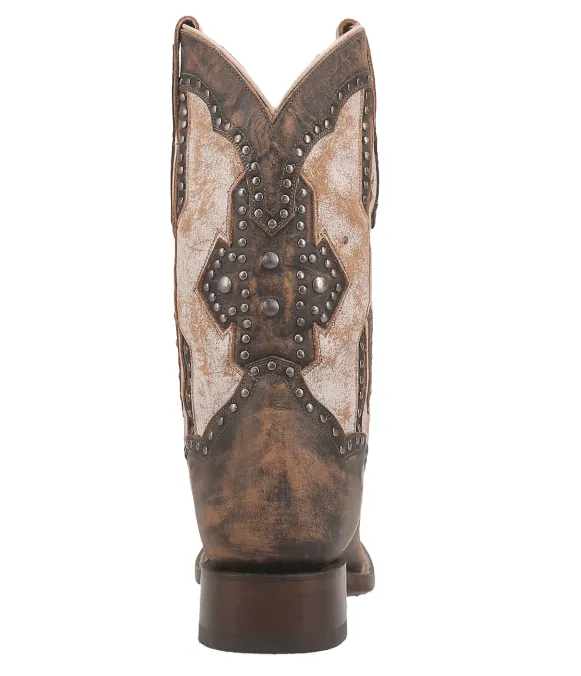 Dan Post Women's Darby Brown & Bone Square Toe Cowgirl Boots DP4984