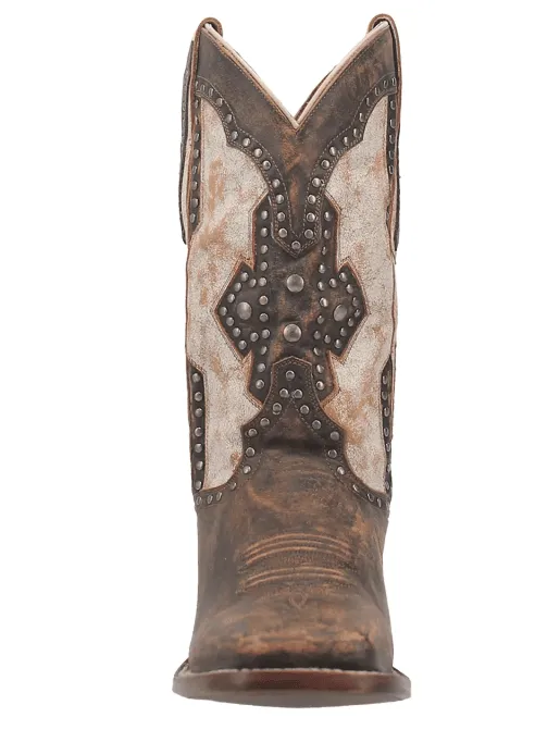 Dan Post Women's Darby Brown & Bone Square Toe Cowgirl Boots DP4984