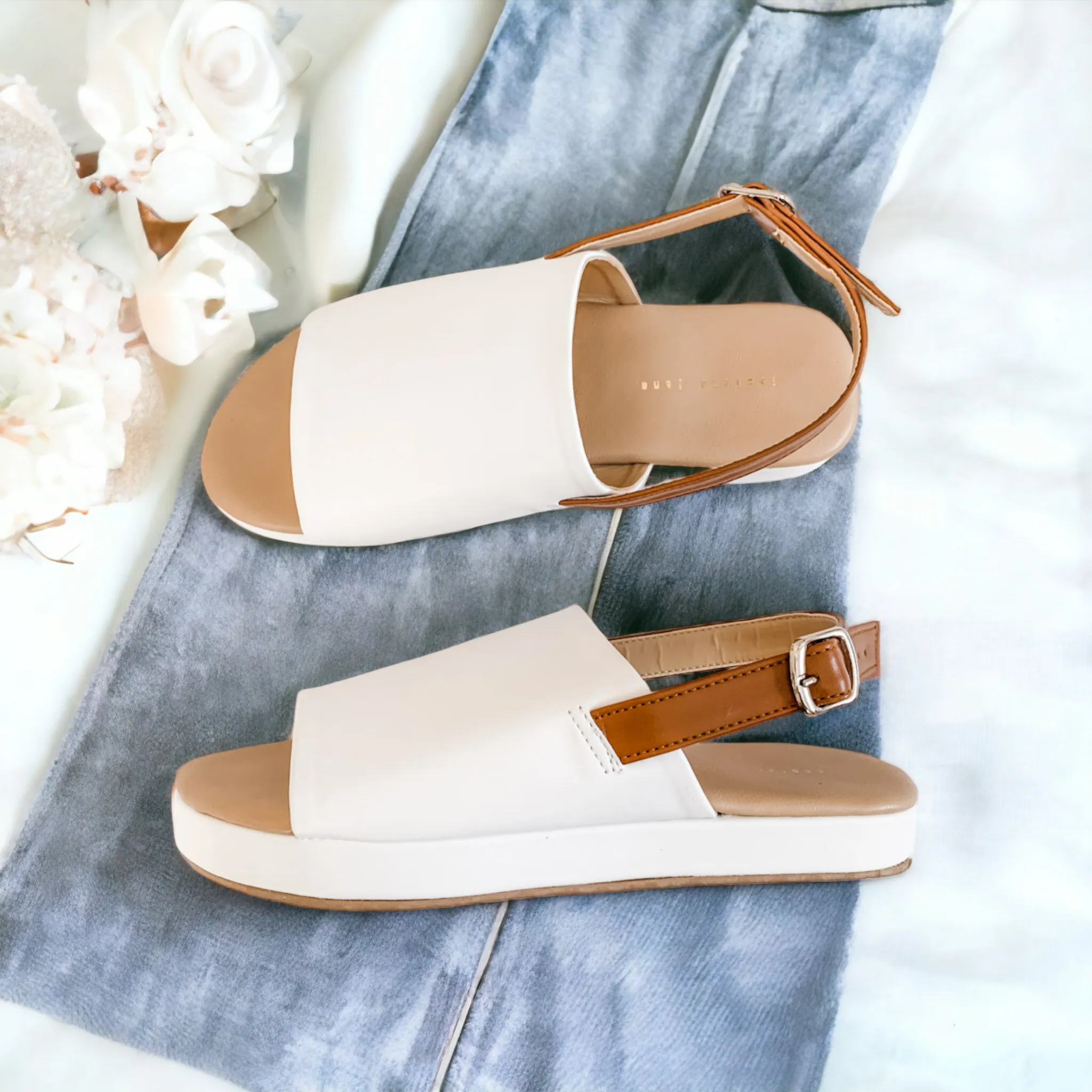 DELILAH White 1 Platform Sandals