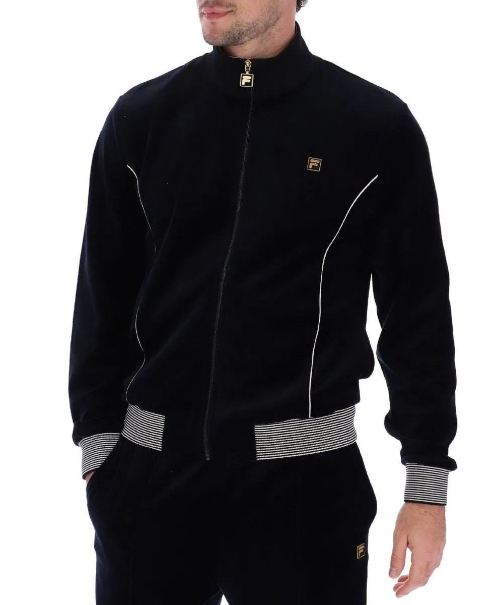 Fila Bosa Velour Track Jacket Black/White Cap