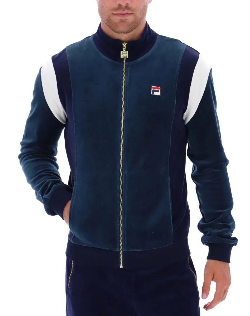 Fila Floyd Velour Track Jacket Dark Teal/Fila Navy/Egret