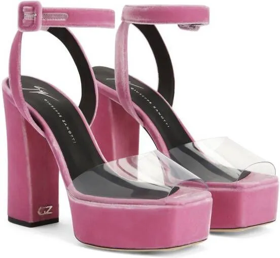 Giuseppe Zanotti 120mm transparent platform sandals Pink