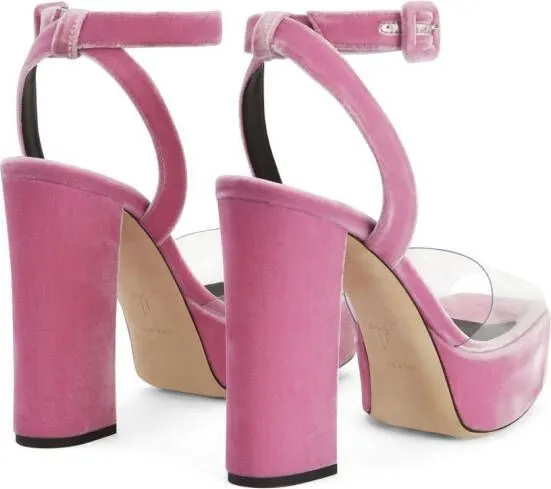 Giuseppe Zanotti 120mm transparent platform sandals Pink