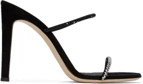 Giuseppe Zanotti Black Crystal-Cut Heeled Sandals