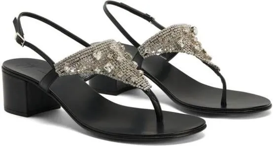 Giuseppe Zanotti Clarett 40mm crystal-embellished sandals Black