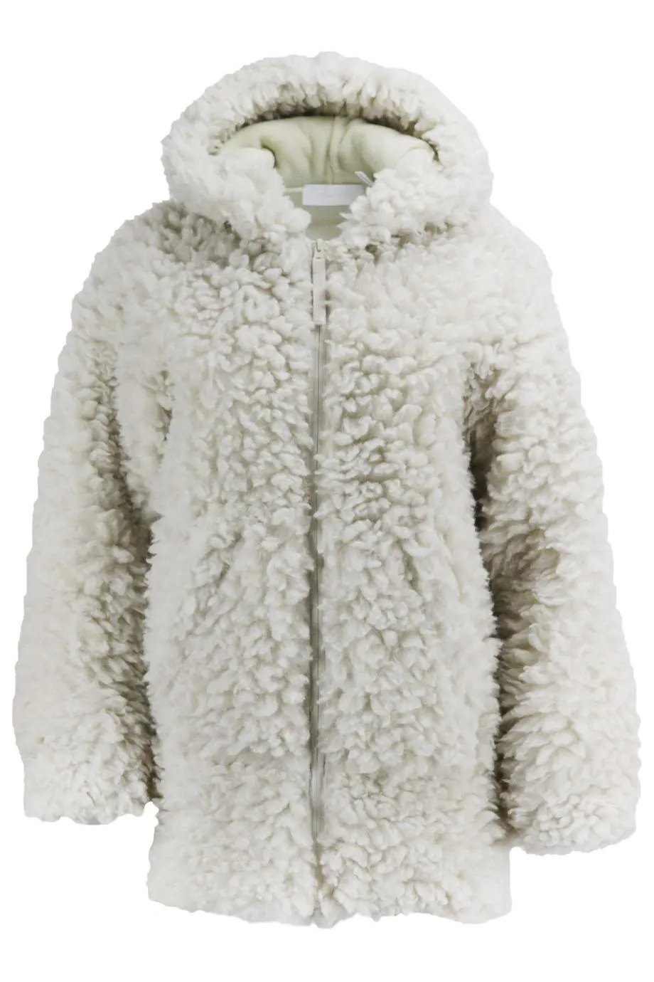 HELMUT LANG HOODED FAUX SHEARLING COAT XSMALL