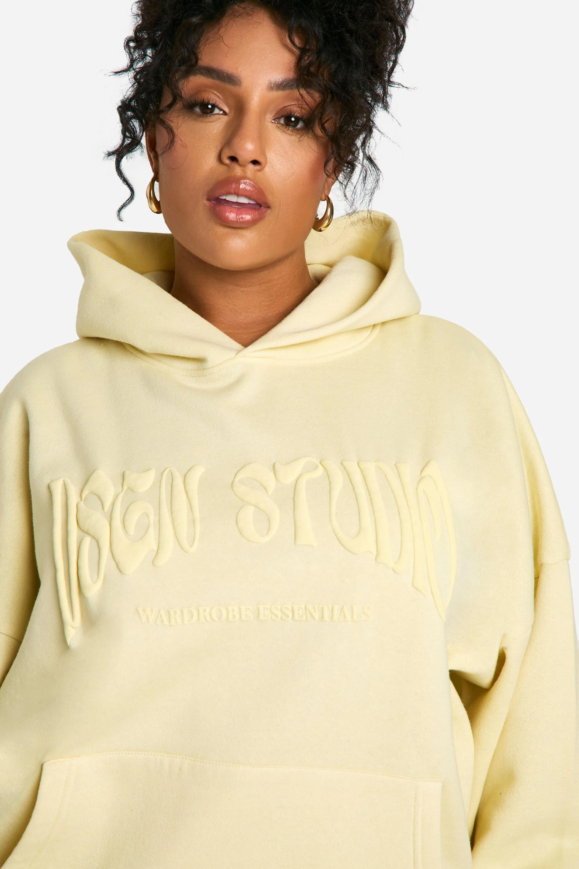 Hoodies & Sweatshirts | Plus Dsgn Bubble Puff Print Overdyed Oversized Hoodie | boohoo