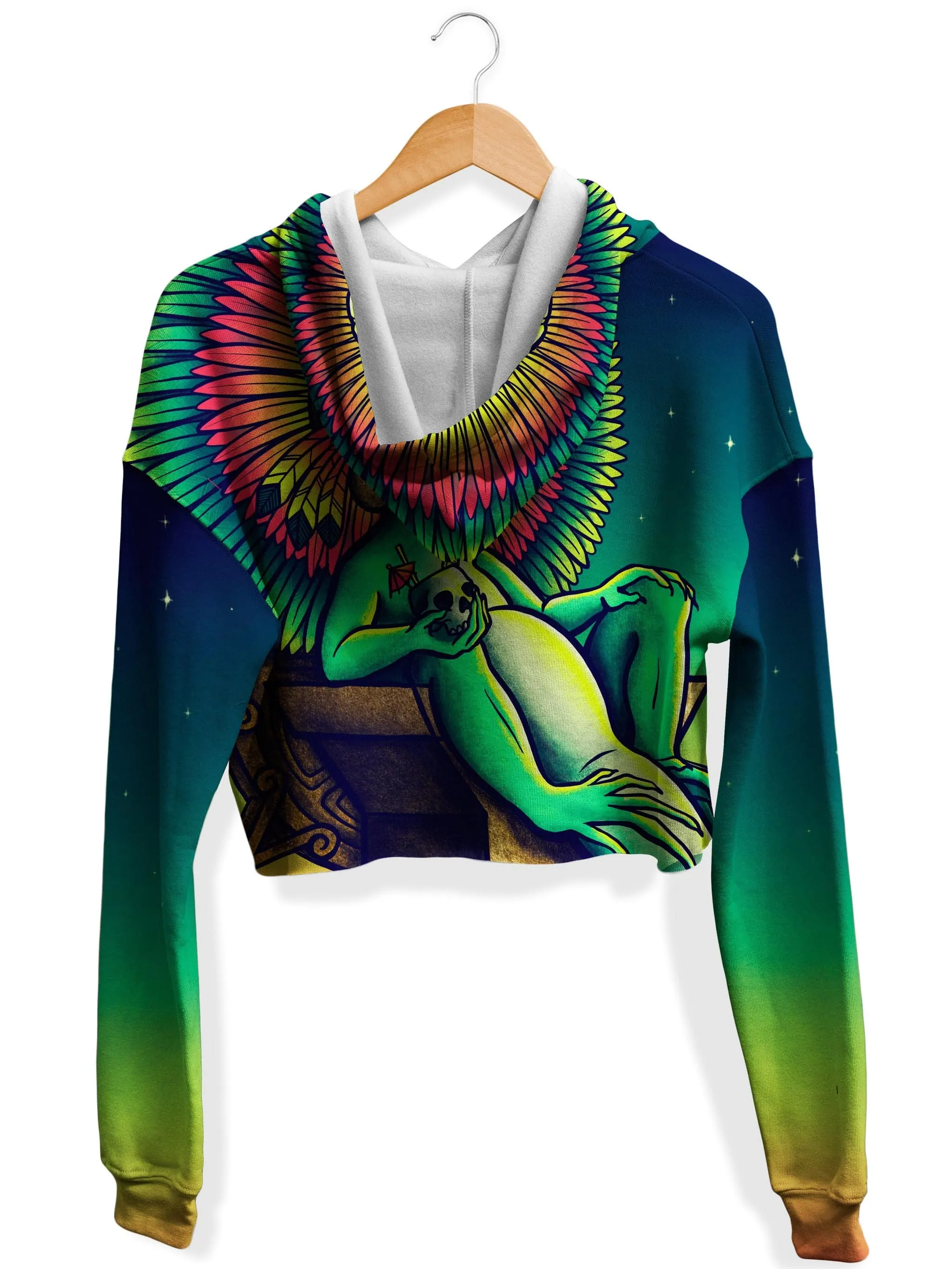 Iguana King Fleece Crop Hoodie