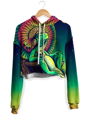 Iguana King Fleece Crop Hoodie