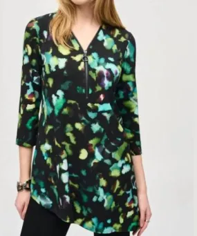 Joseph Ribkoff Abstract Print Blouse In Black