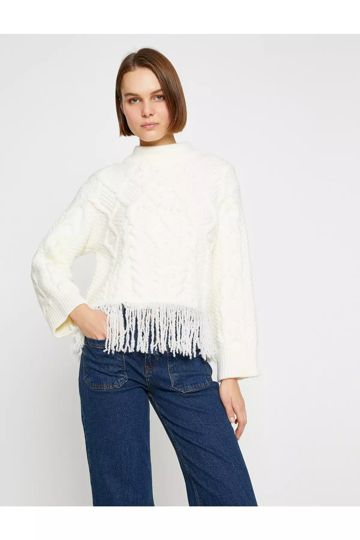 KOTON Tassel Knitted Sweater