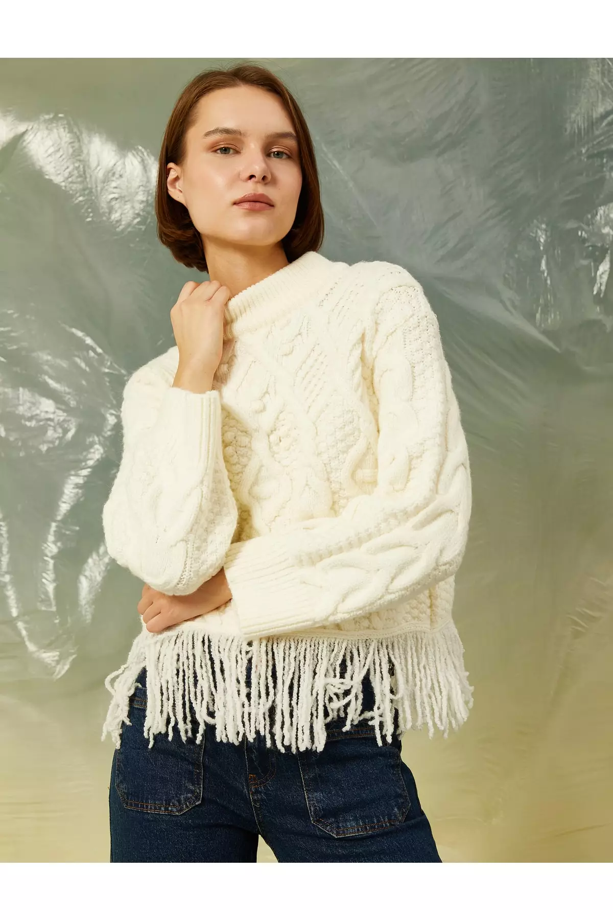 KOTON Tassel Knitted Sweater