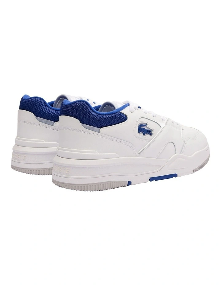 Lineshot Contrasted Collar Leather Sneaker in Wht/Blue