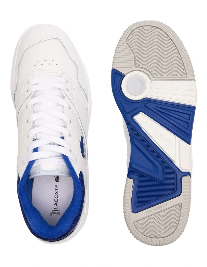 Lineshot Contrasted Collar Leather Sneaker in Wht/Blue