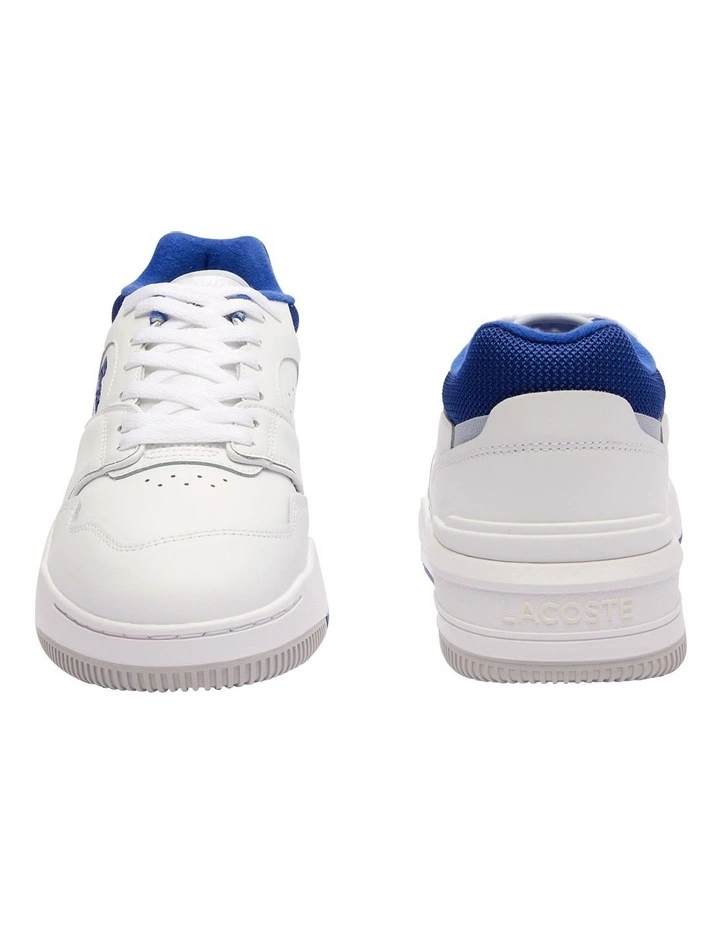 Lineshot Contrasted Collar Leather Sneaker in Wht/Blue