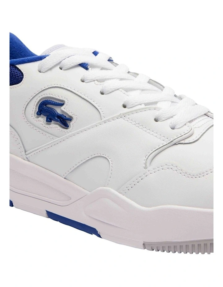 Lineshot Contrasted Collar Leather Sneaker in Wht/Blue