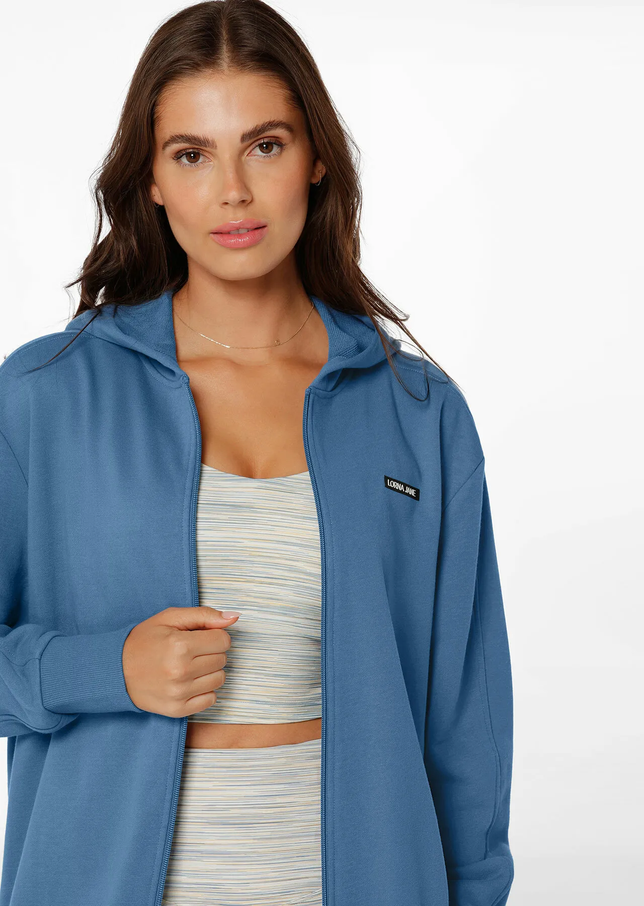 LJ Athletic Terry Zip Thru Hoodie | Blue | Jackets, Hoodies and Sweats | Lorna Jane Australia