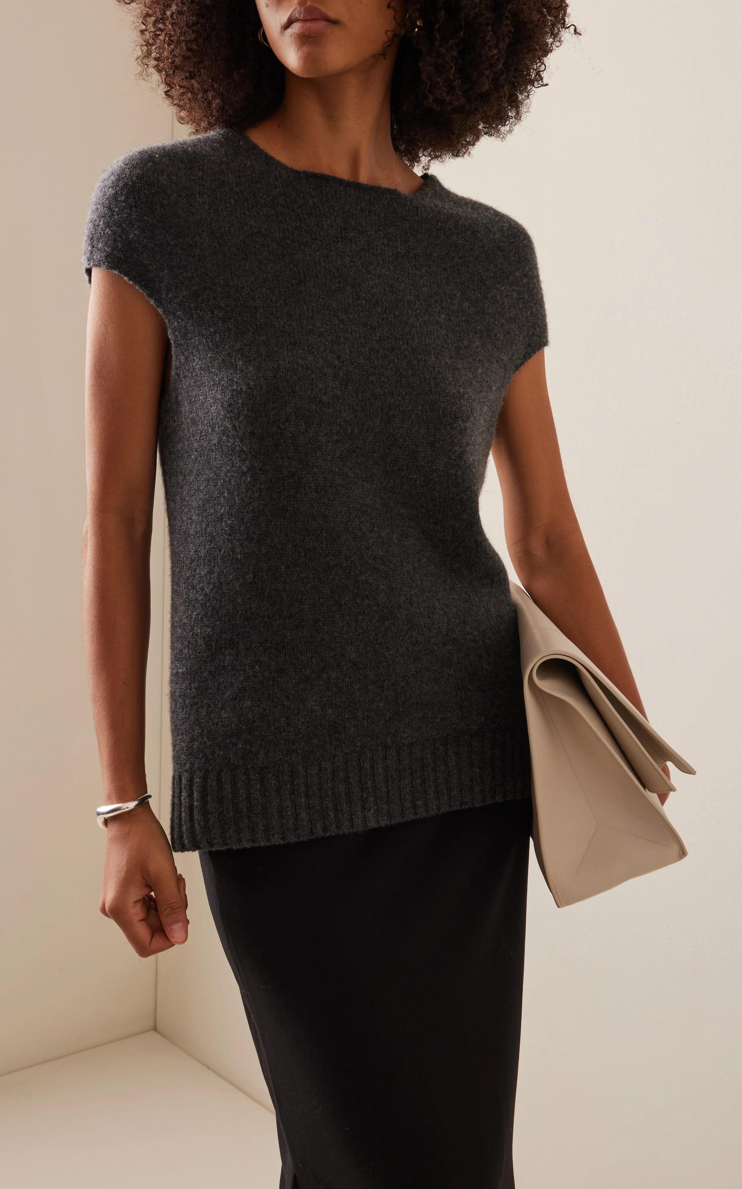 Loulou Studio Nereus Cap-Sleeve Knit Cashmere Sweater