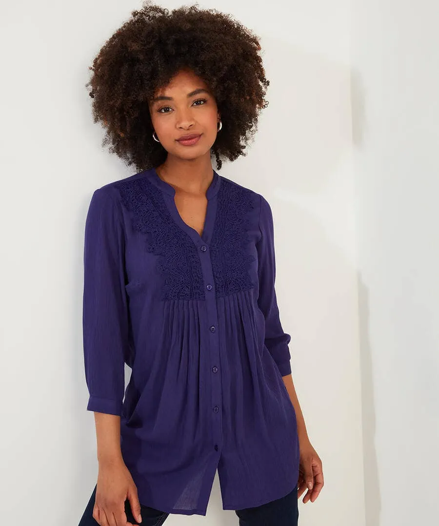 Lovely Lace Trim Blouse