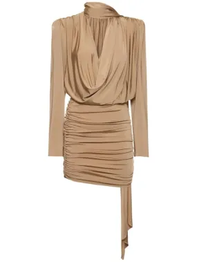 Magda Butrym   Draped satin mini dress w/scarf 