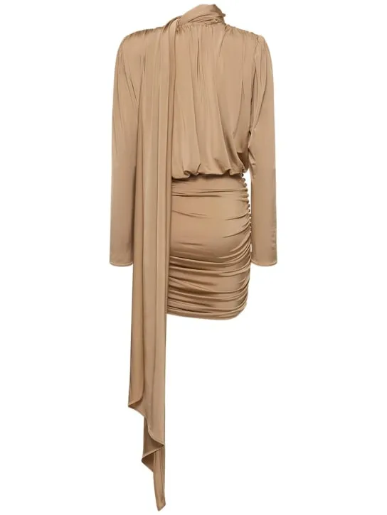 Magda Butrym   Draped satin mini dress w/scarf 