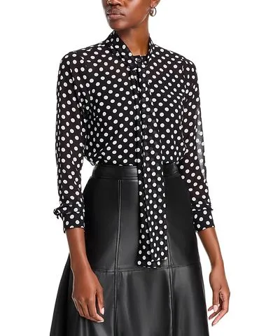 Michael Kors Michael Michael Kors Parisian Dot Bow Blouse