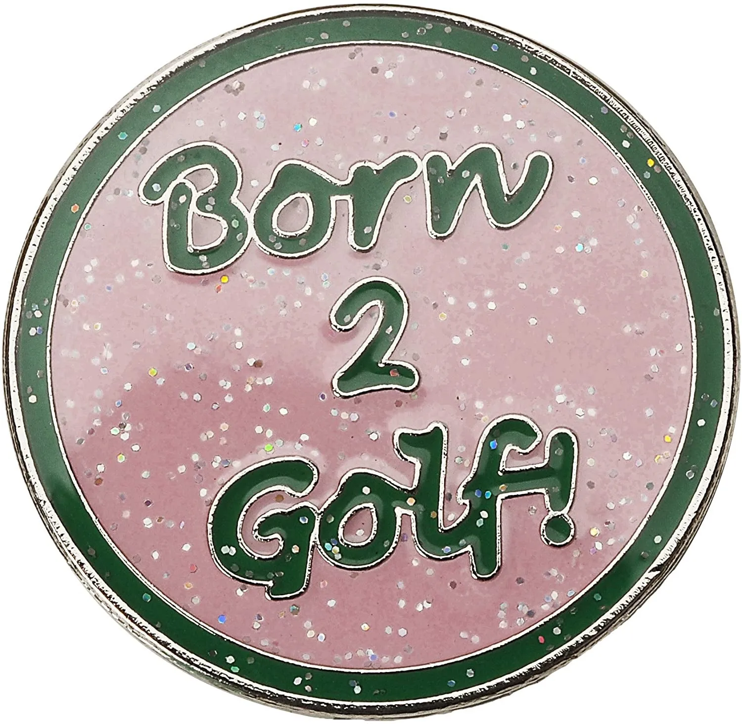 Navika Glitzy Hat Clip/Marker Born 2 Golf Pink